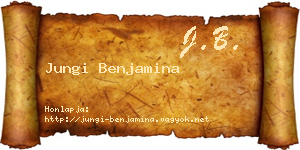 Jungi Benjamina névjegykártya